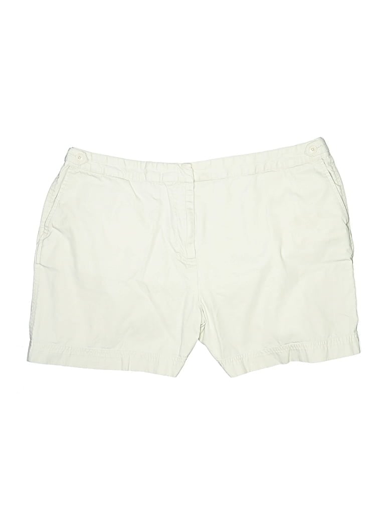 Pre-owned Lands' End Khaki Shorts In White
