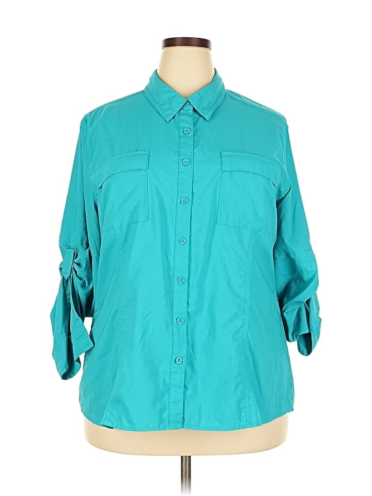 Pre-owned Reel Legends 3/4 Sleeve Blouse In Blue