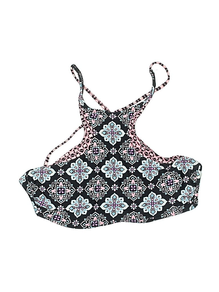 Pre-owned Hula Honey Swimsuit Top Black Paisley Pattern Swimwear