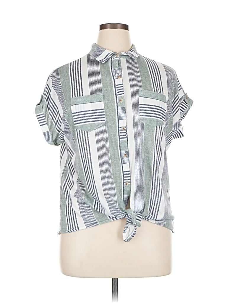 PASSPORT Pre-owned Short Sleeve Blouse In Green