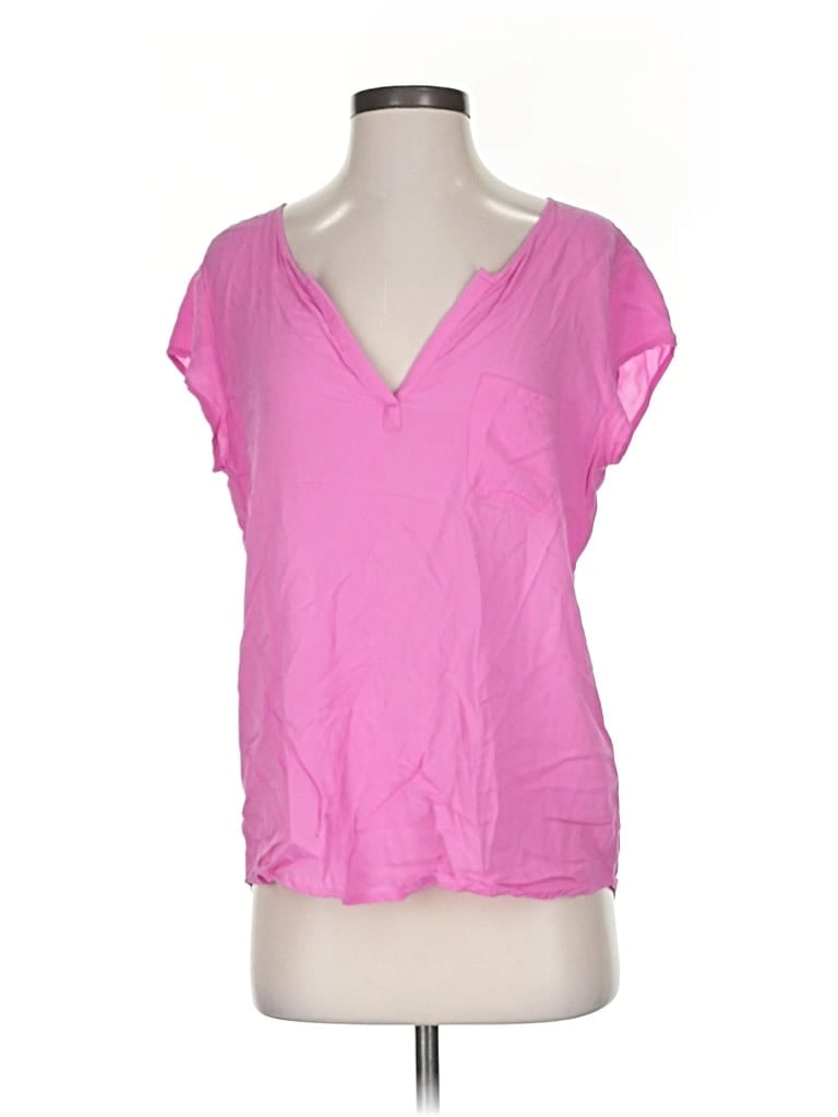 Pre-owned Banana Republic Factory Store Short Sleeve Blouse In Pink