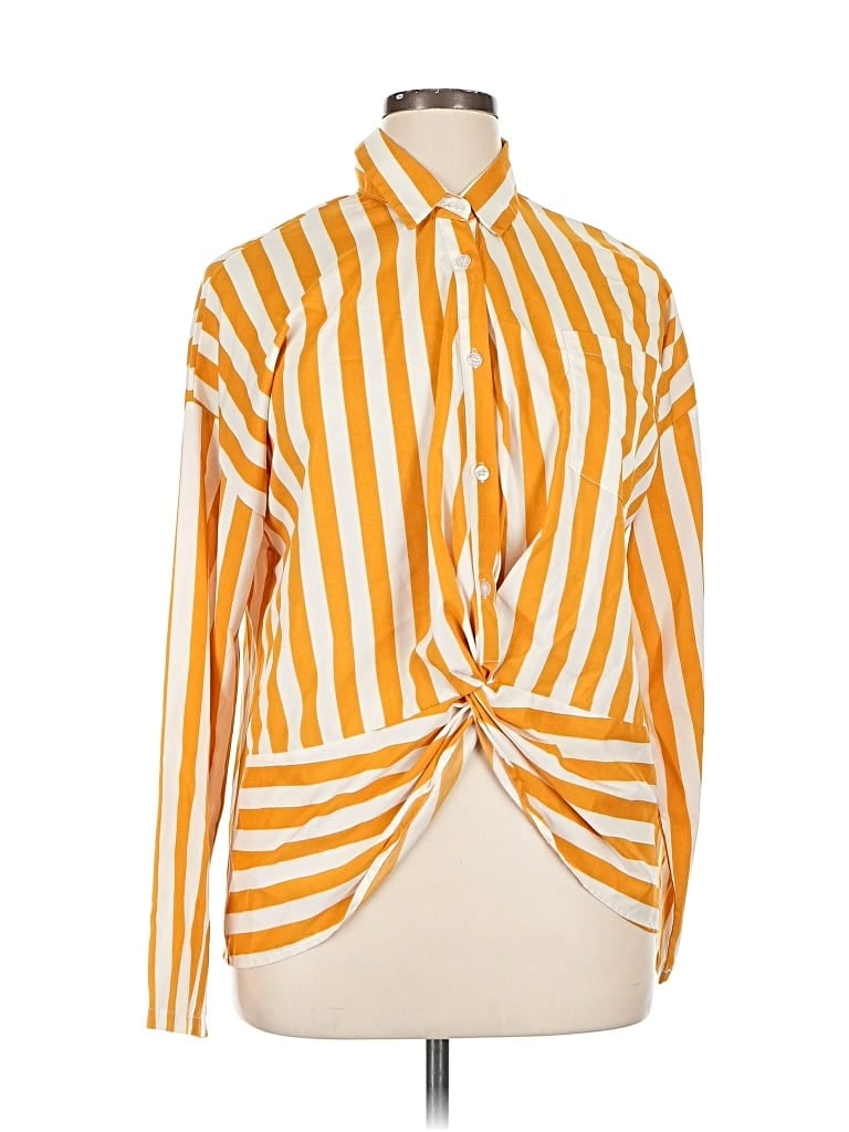 Pre-owned Unbranded Long Sleeve Blouse In Yellow