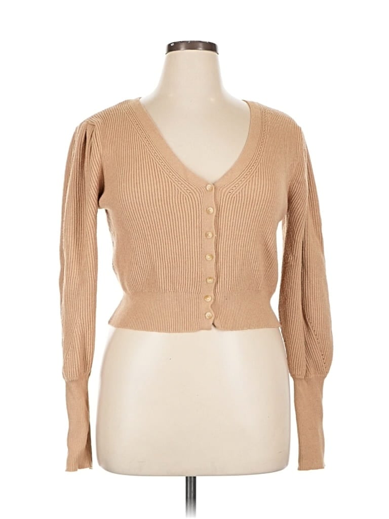 Pre-owned Love, Whit By Whitney Port Cardigan Sweater In Brown