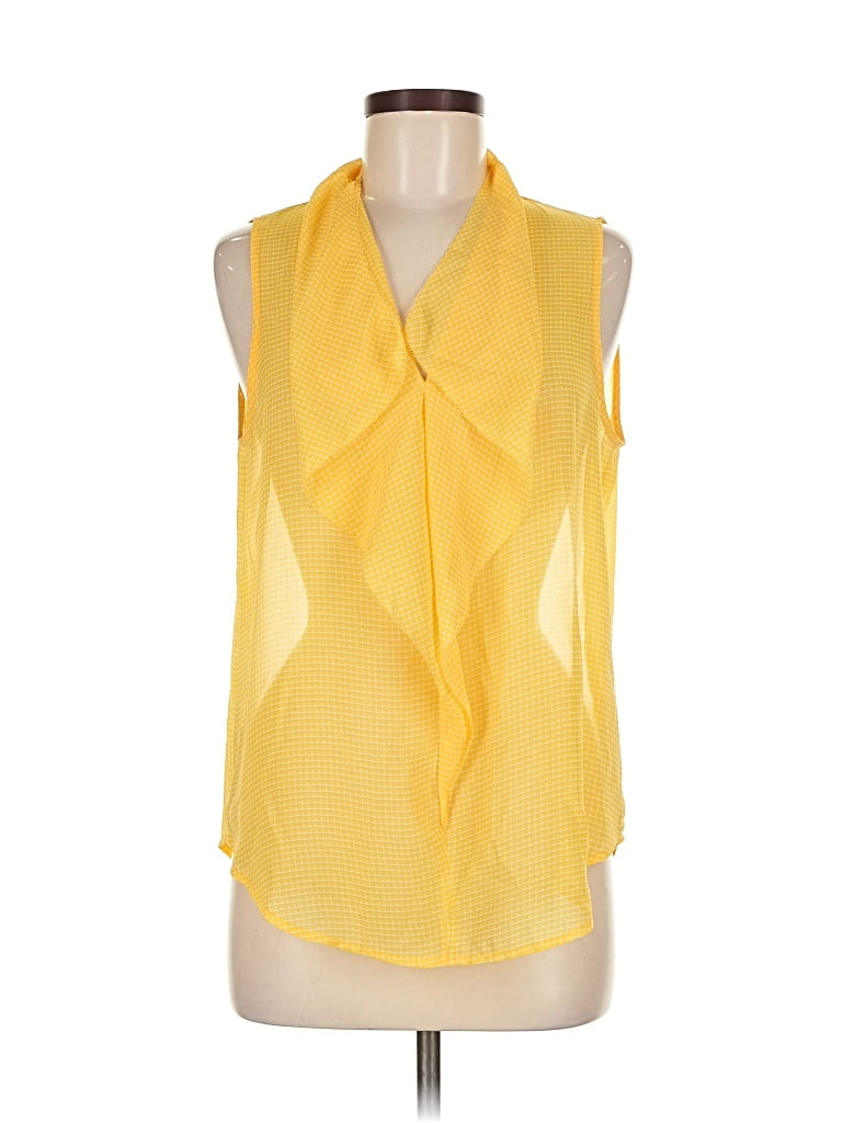 Pre-owned Ann Taylor Factory Sleeveless Blouse In Yellow