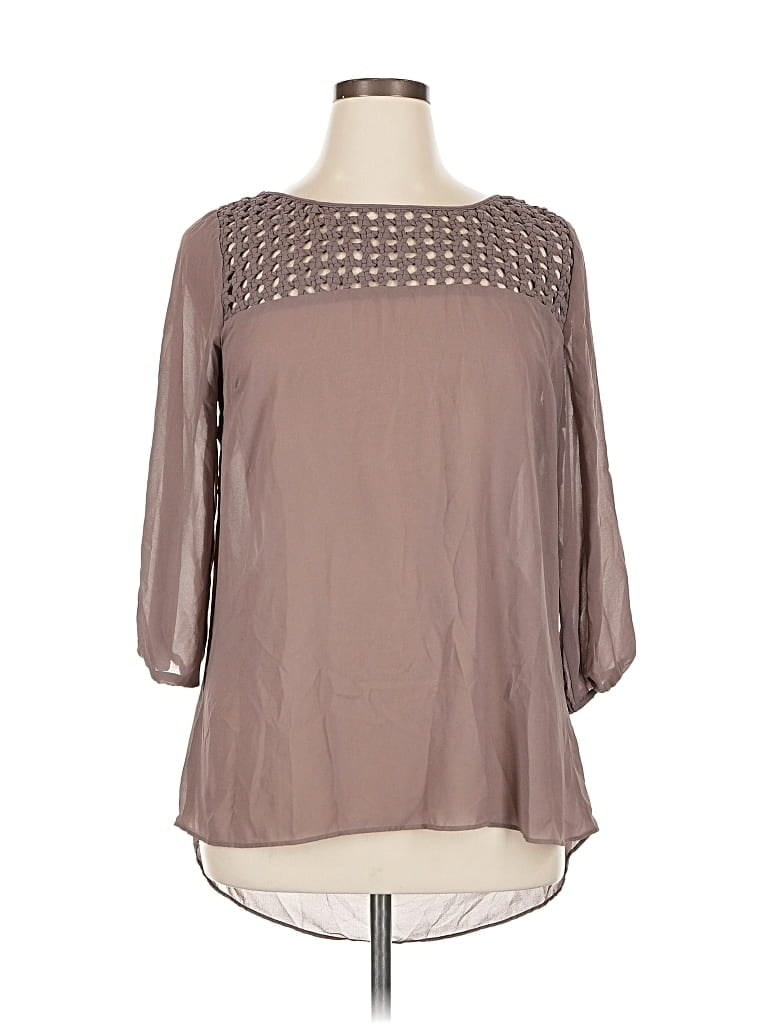 Pre-owned Maurices 3/4 Sleeve Blouse In Brown