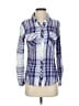 Rails 100% Rayon Plaid Blue Long Sleeve Button-Down Shirt Size XS - photo 1