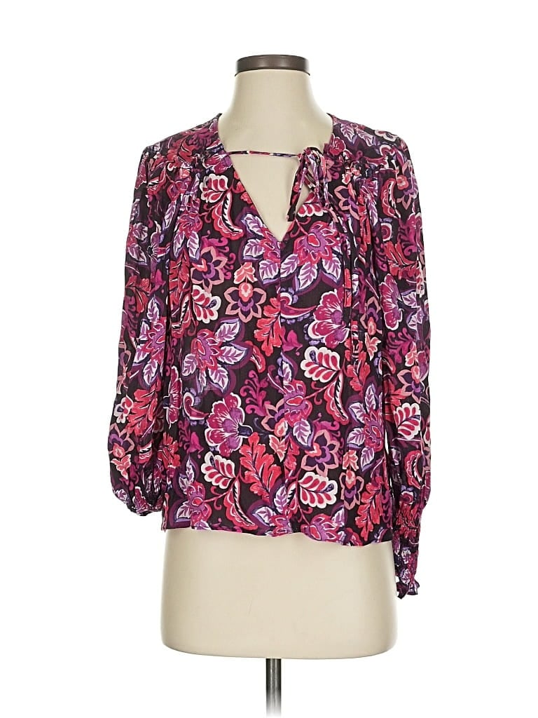 Pre-owned Dear John Long Sleeve Blouse In Purple