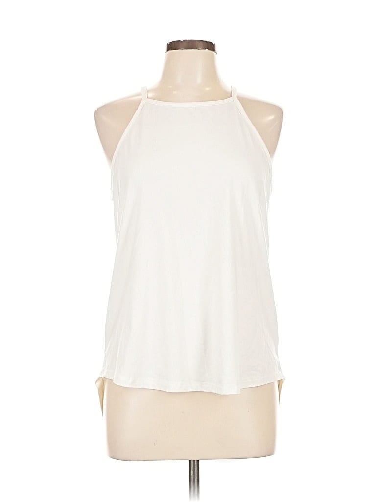 Pre-owned Unbranded Tank Top Ivory Halter Neckline Tops In White