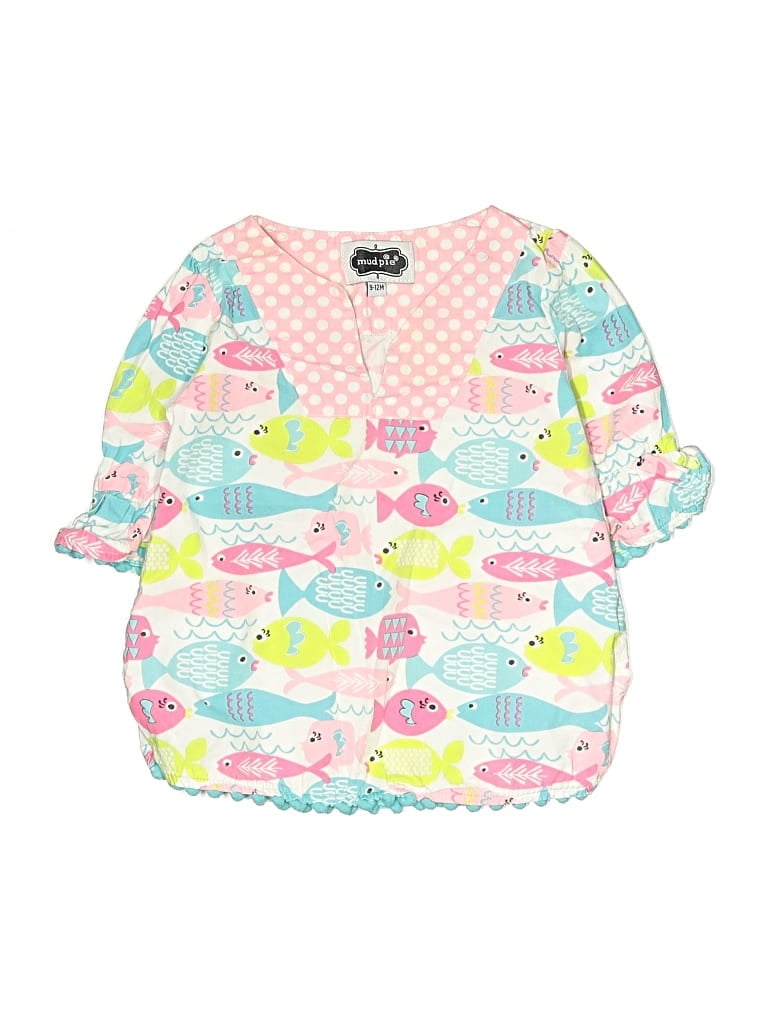 Click to view more detailed imagery on our partner's website Pre-owned Mud Pie Babies' 3/4 Sleeve T-shirt In Pink