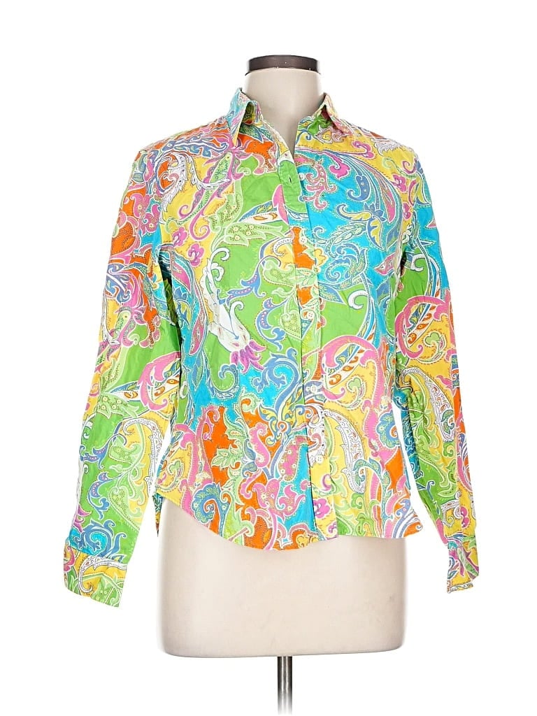 Pre-owned Polo Ralph Lauren Long Sleeve Button Down Shirt In Green