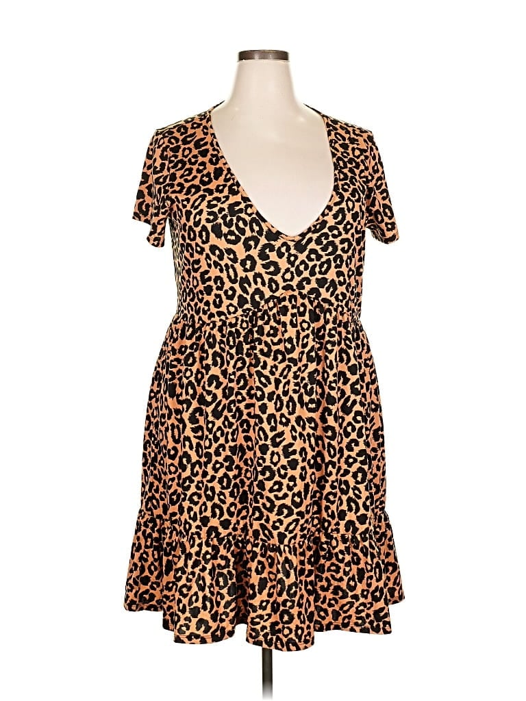 Pre-owned Blue Rain Casual Dress In Brown