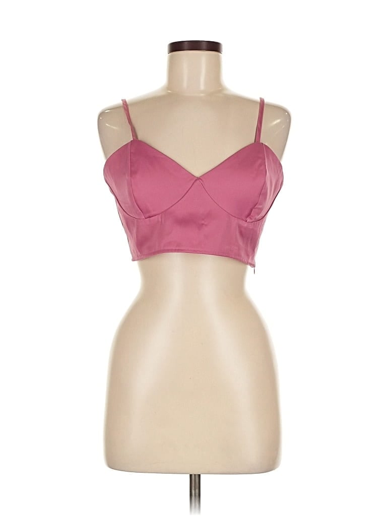 Pre-owned Nasty Gal Inc. Sleeveless Top Pink Sweetheart Neckline Tops