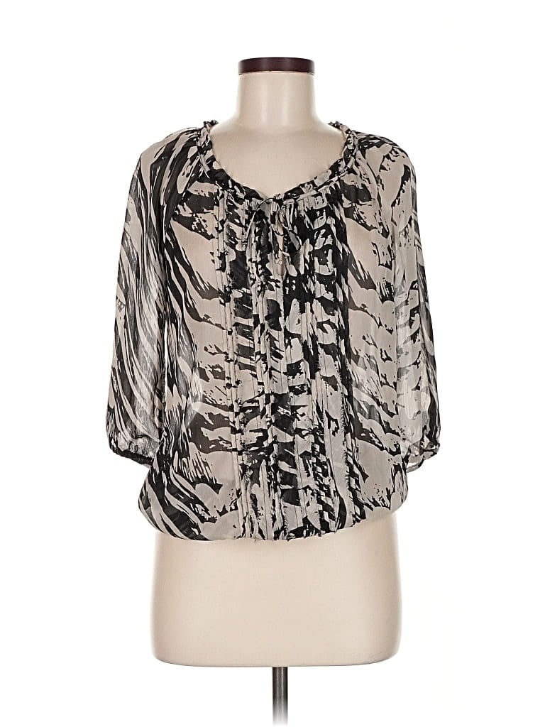 Pre-owned Express 3/4 Sleeve Blouse In Silver