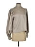 Nicole Miller New York Silver Long Sleeve Blouse Size S - photo 1