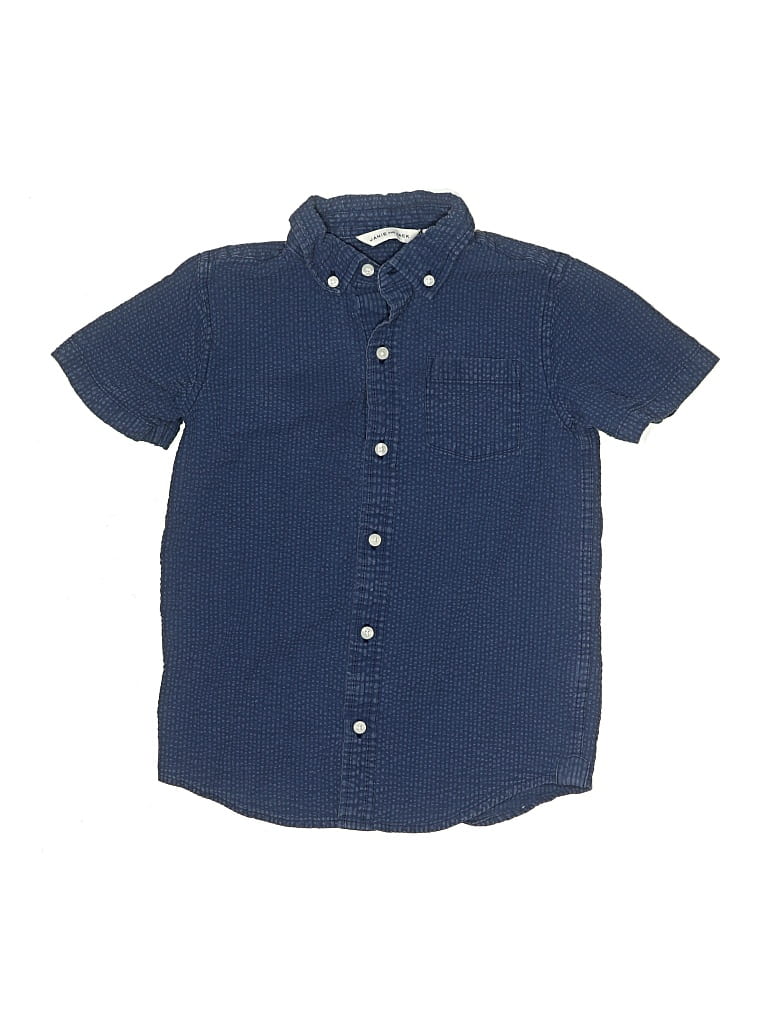 Click to view more detailed imagery on our partner's website Pre-owned Janie And Jack Kids' Short Sleeve Button Down Shirt In Blue