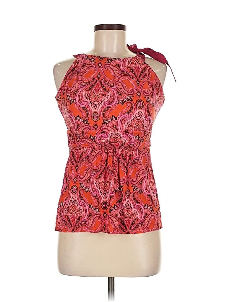 Pre-owned Ann Taylor Factory Sleeveless Blouse In Red