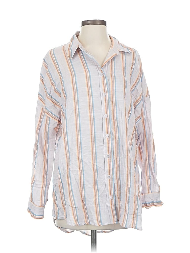 Pre-owned Wild Fable Long Sleeve Button Down Shirt In White