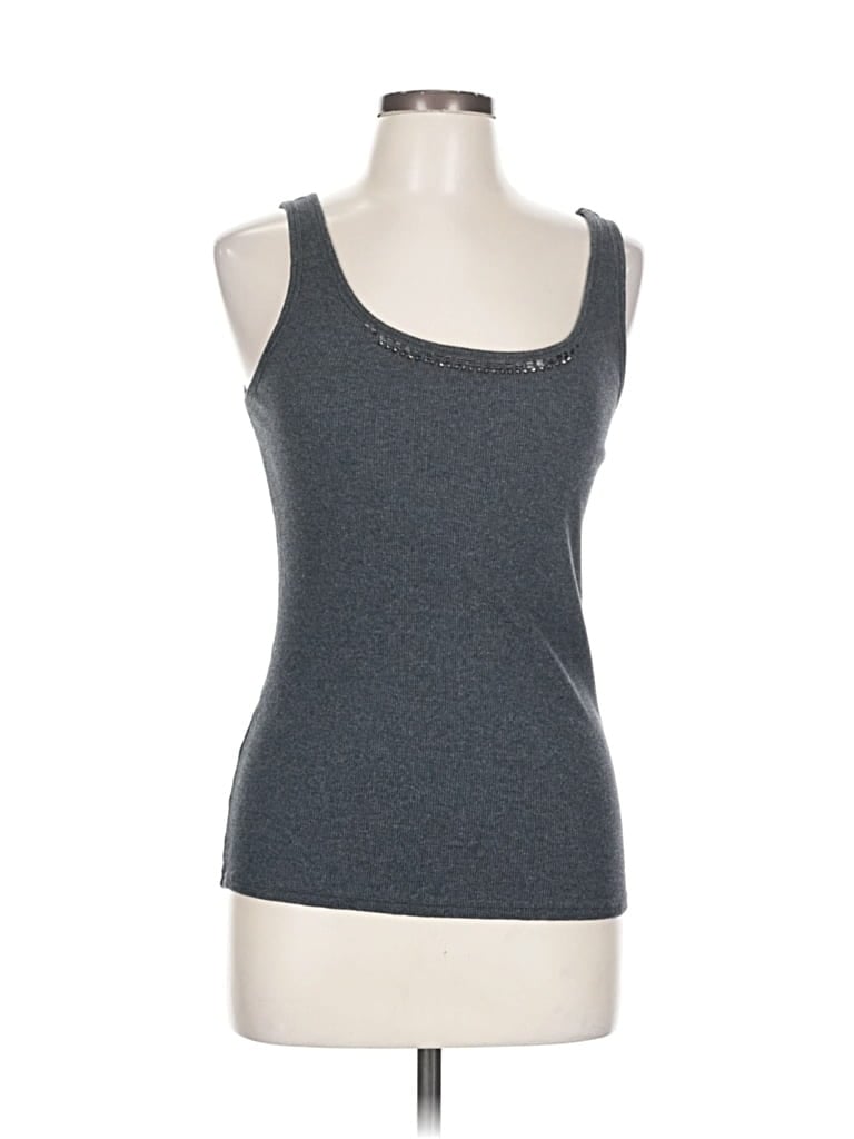 Pre-owned Ny & C Tank Top Gray Sweetheart Neckline Tops