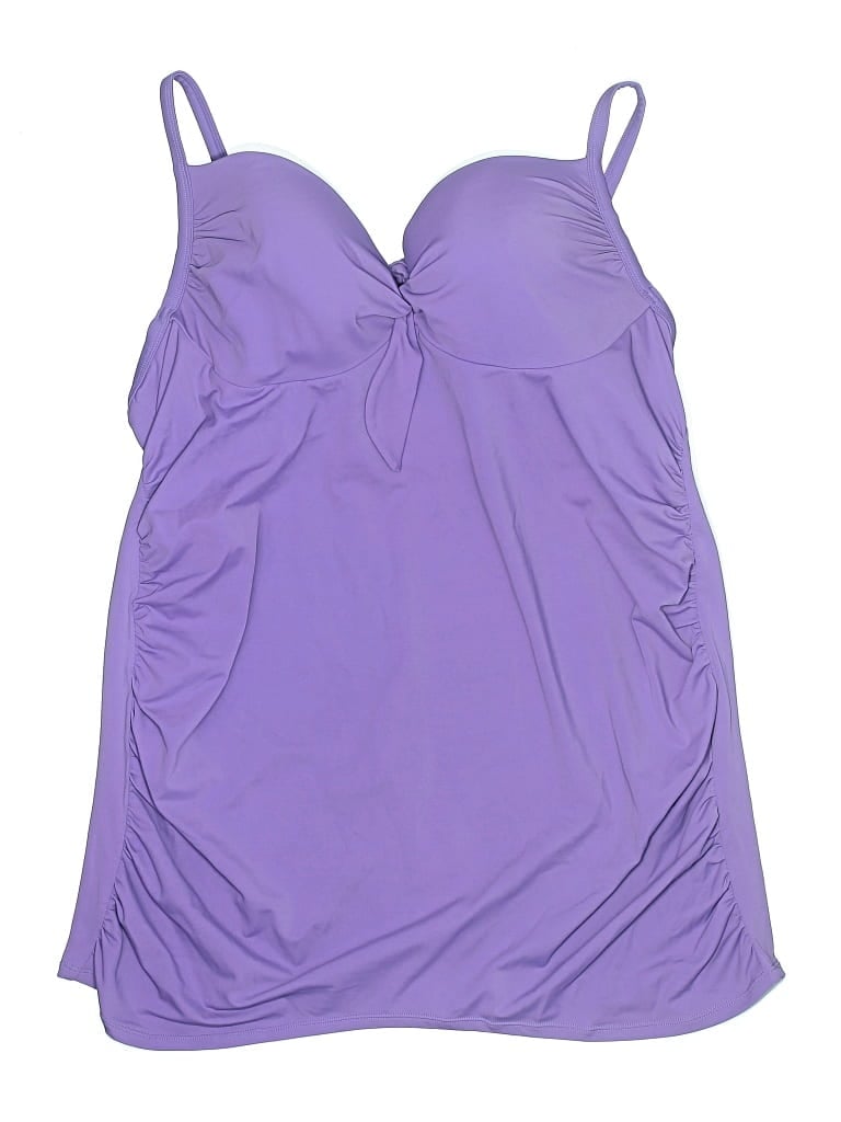 Pre-owned Lane Bryant Swimsuit Top Purple Swimwear