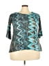 Nally & Millie Chevron-herringbone Teal Active T-Shirt Size 3X (estimated) - photo 1