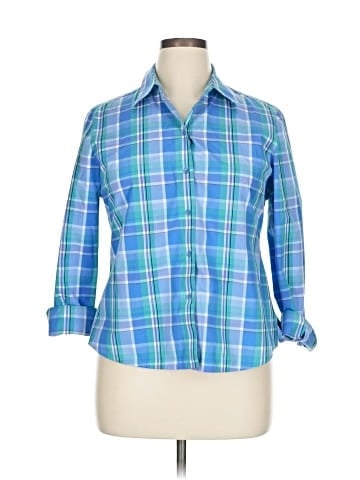 Foxcroft 3/4 Sleeve Button-Down Shirt (view 1)