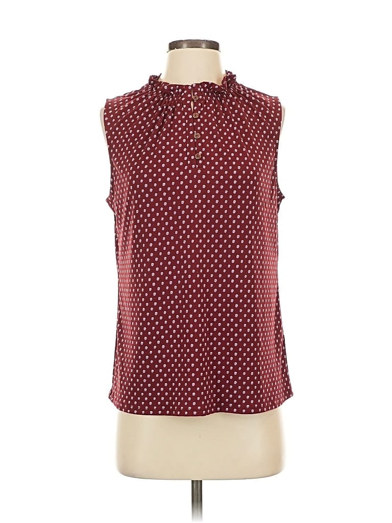 Pre-owned Adrianna Papell Sleeveless Blouse In Burgundy