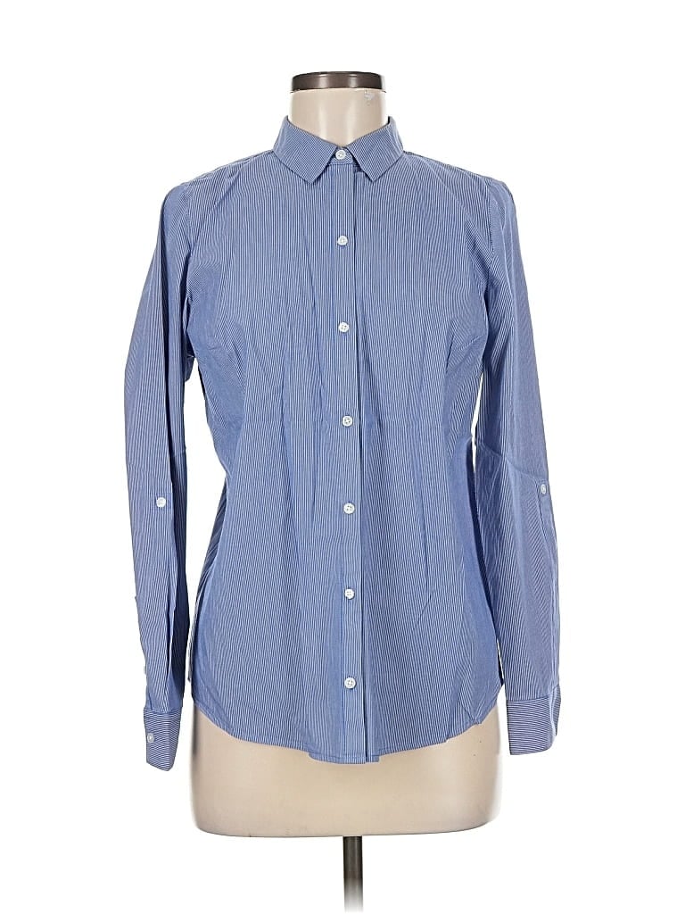 Pre-owned Apt. 9 Long Sleeve Button Down Shirt In Blue