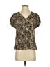 Shein 100% Polyester Animal Print Brown Short Sleeve Blouse Size S - photo 1