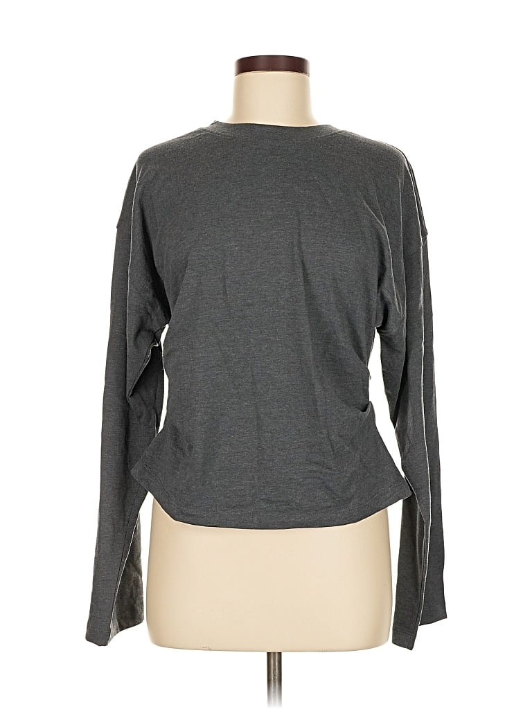 Pre-owned Asos Design Long Sleeve T-shirt In Gray