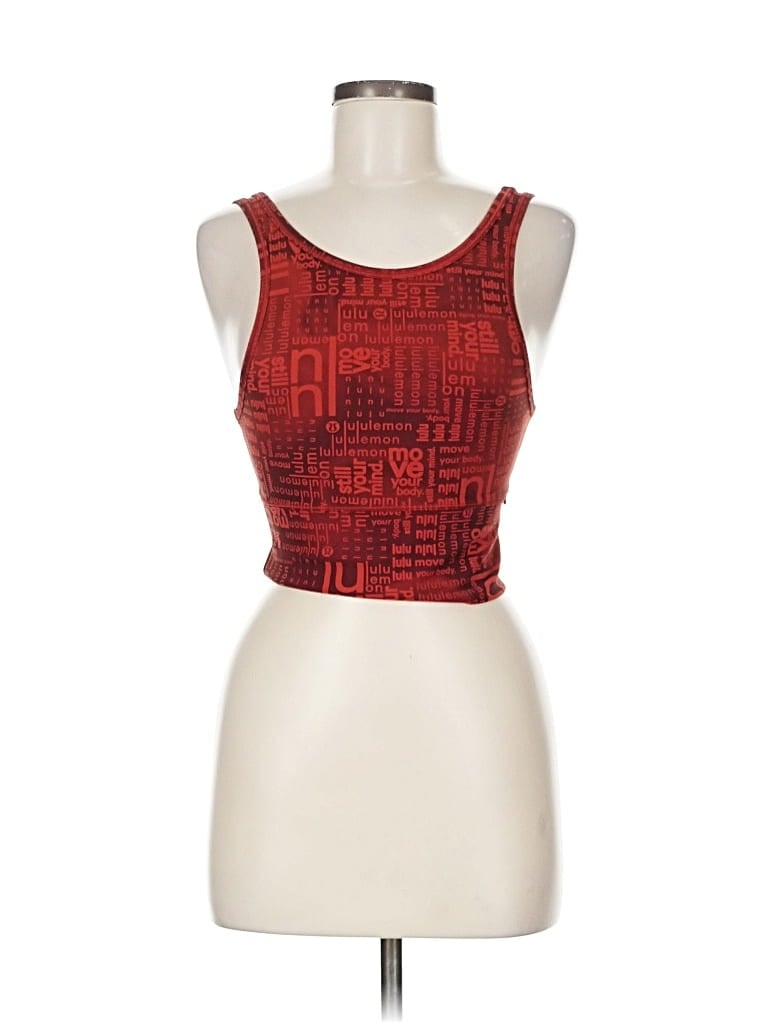 Pre-owned Lululemon Athletica Tank Top Red Square Neckline Tops