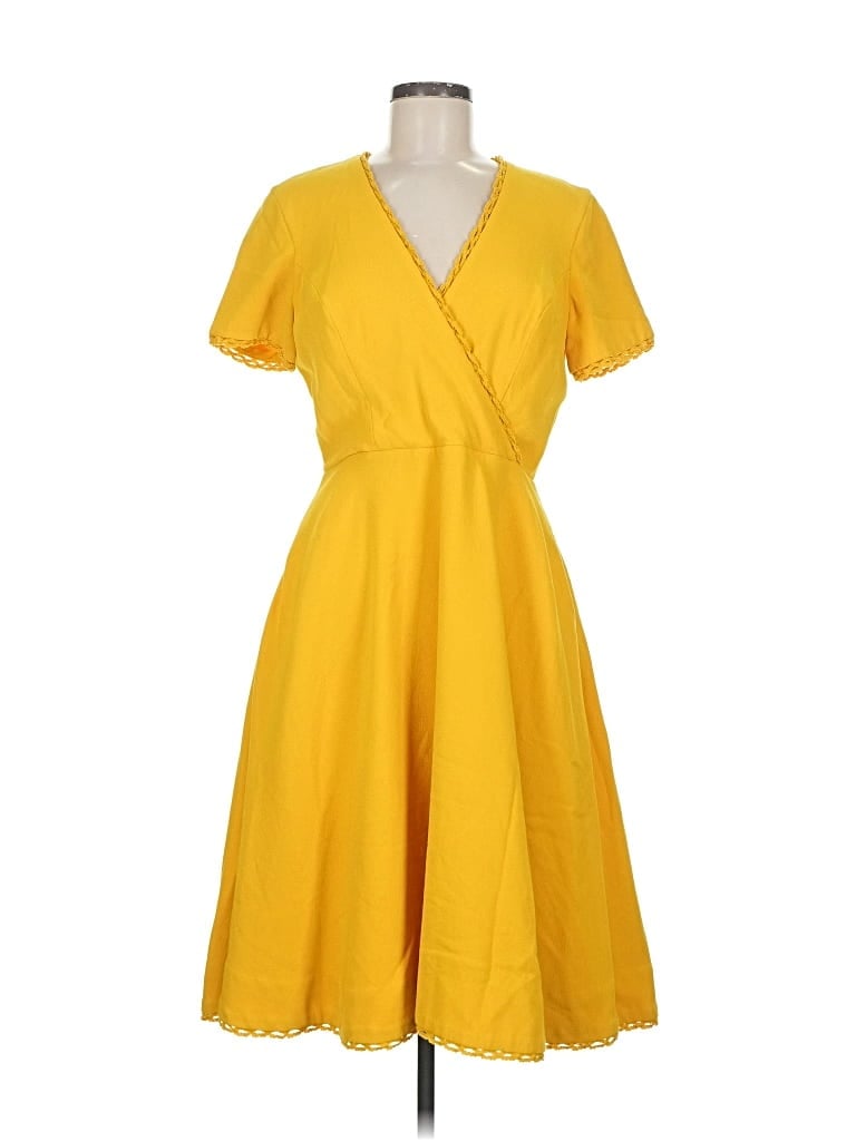 Pre-owned Dress The Population Casual Dress In Yellow