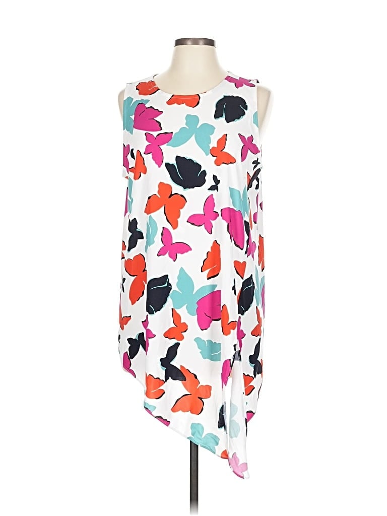 Pre-owned Ann Taylor Factory Sleeveless Blouse In White