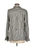 Knot Sisters 100% Viscose Stripes Silver Long Sleeve Button-Down Shirt Size M - photo 2