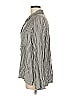 Knot Sisters 100% Viscose Stripes Silver Long Sleeve Button-Down Shirt Size M - photo 5