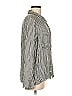 Knot Sisters 100% Viscose Stripes Silver Long Sleeve Button-Down Shirt Size M - photo 4
