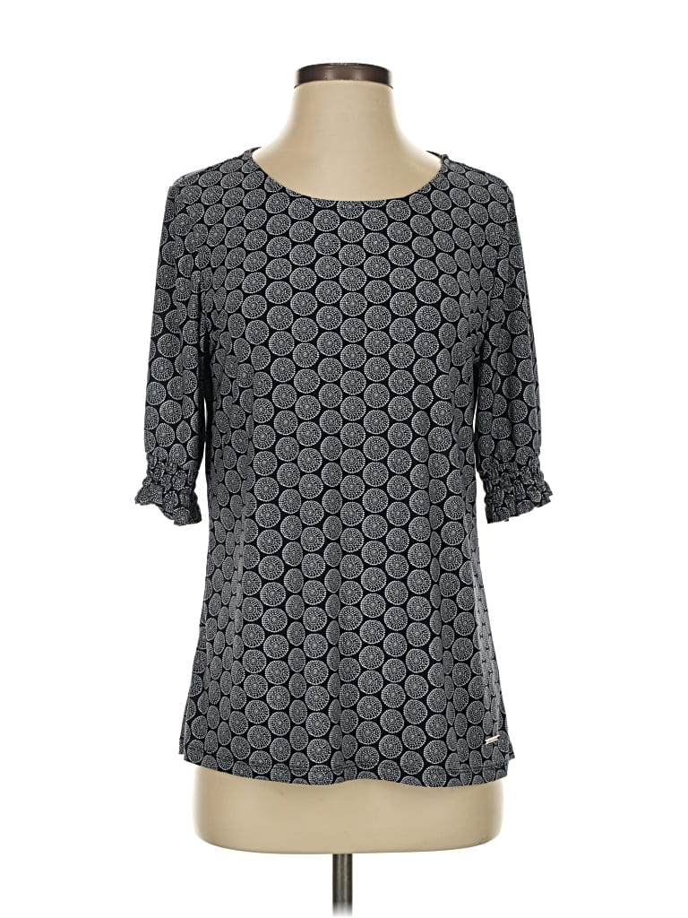 Pre-owned Anne Klein 3/4 Sleeve T-shirt In Gray