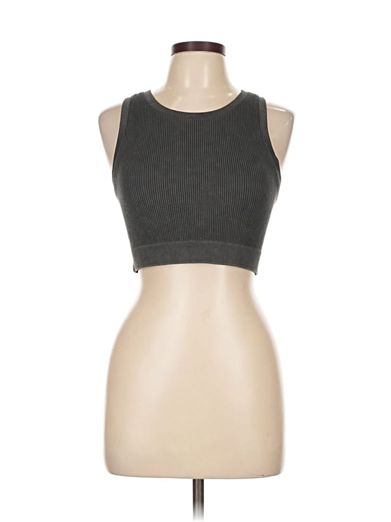 Pre-owned Offline By Aerie Tank Top Gray Strapless Neckline Tops
