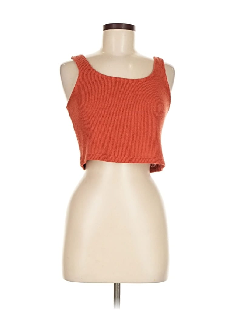 Pre-owned Trafaluc By Zara Tank Top Orange Strapless Neckline Tops
