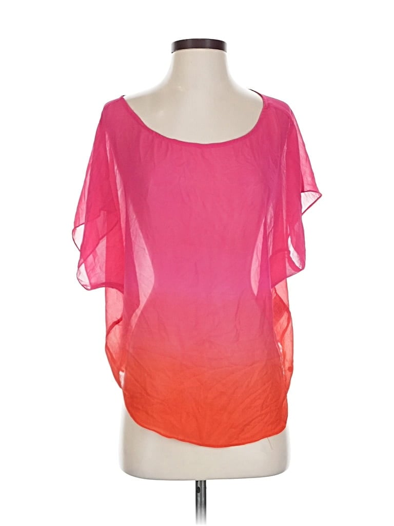 Pre-owned Guess Short Sleeve Blouse In Pink