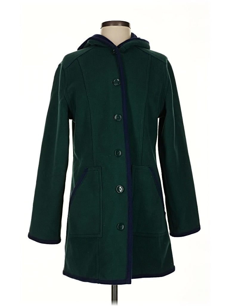 Pre-owned Susan Graver Coat In Green