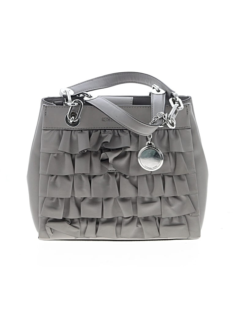 Pre-owned Michael Michael Kors Leather Satchel In Gray