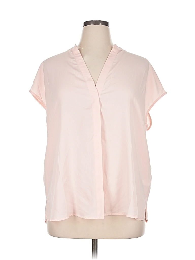 ELOQUII Pre-owned Short Sleeve Blouse In Pink