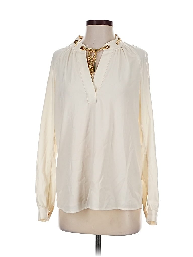 Pre-owned Michael Michael Kors Long Sleeve Blouse In White