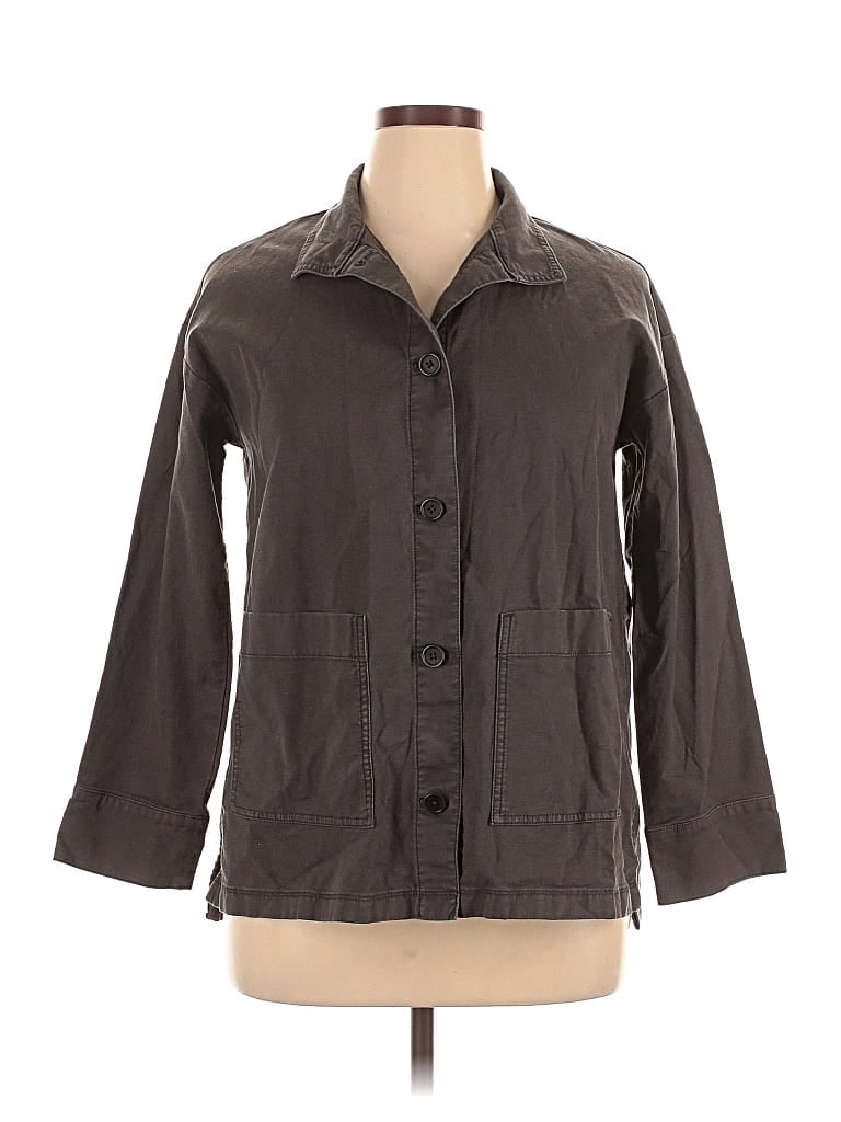 Pre-owned Eileen Fisher Jacket In Gray