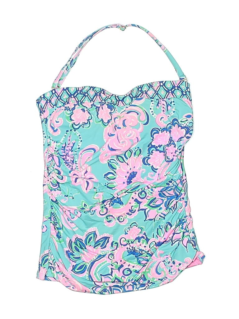 LILLY PULITZER Pre-owned Swimsuit Top Blue Paisley Pattern Swimwear