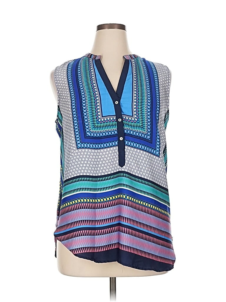 Pre-owned Brixon Ivy Sleeveless Blouse In Blue