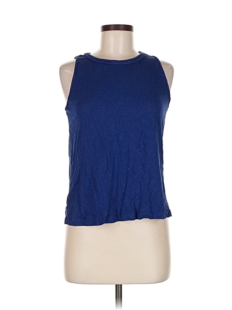 Pre-owned Ann Taylor Loft Sleeveless Top Blue Halter Neckline Tops