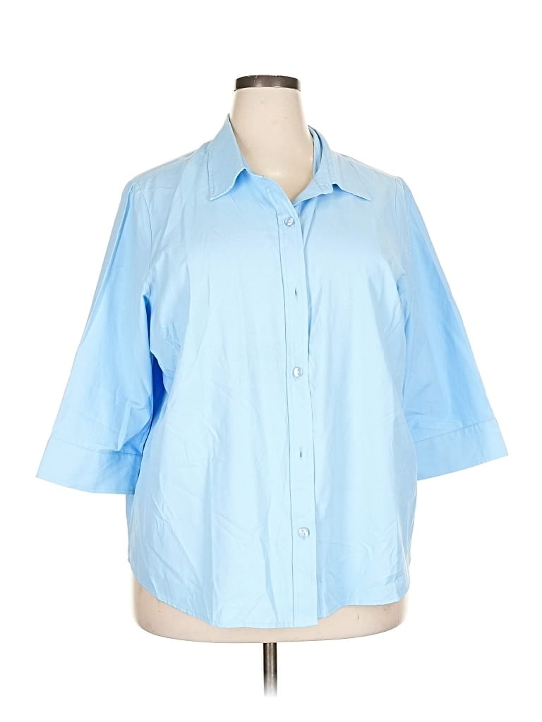 Pre-owned Blair 3/4 Sleeve Blouse In Blue