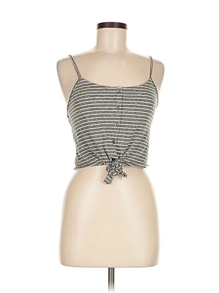 Pre-owned Ambiance Sleeveless Top Gray Sweetheart Neckline Tops
