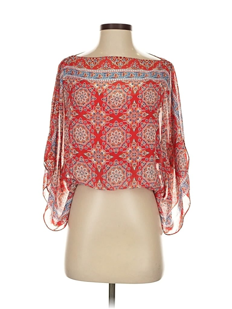 Pre-owned Max Studio 3/4 Sleeve Blouse In Red